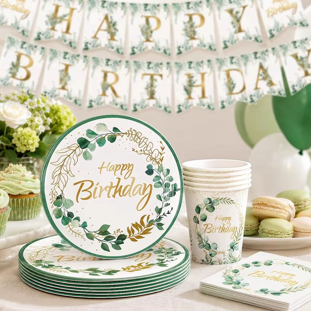 Eucalyptus Preserved - Conjunto de Decoração para Festa de