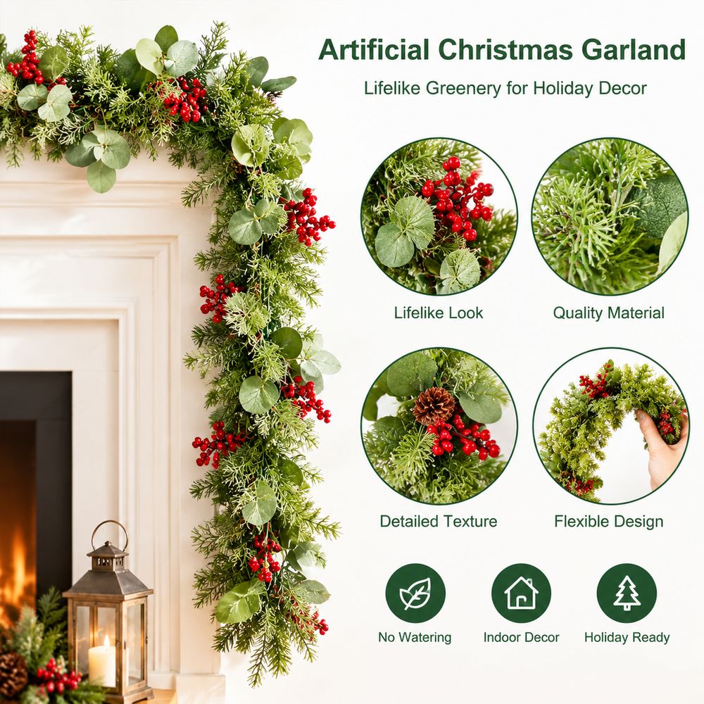 Guirlanda de Natal de 1,80 m d - Eucalyptus Preserved avaliação e preço